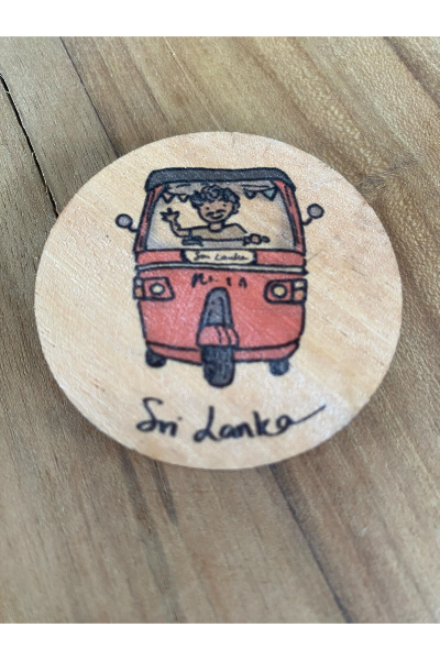 Wooden Fridge magnet - Sri Lankan Tuk Tuk 